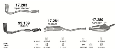 Замінник каталізатора Polmostrow (17.283) - (Opel Vectra B 1.8/2.0 16V 10/95-09/00)