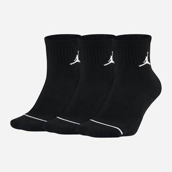 Zestaw męskich skarpet Nike Jordan Brand Jumpman Quarter 3-Pack "Black" SX5544-010 XL 3 par Czarny (666003467372)