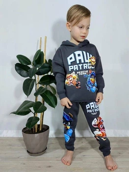 Детский тёплый костюм ZARA на флисе 134 см графит