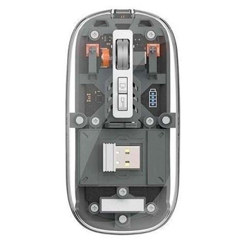Миша Wireless WiWU WM105 Crystal Magnetic Бездротова комп'ютерна (тихий клік) для ПК/ноутбука Dual Bluetooth 5.1/USB 2.4G Сірий
