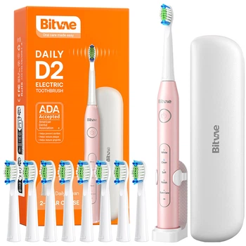 Электрическая зубная щетка Bitvae D2 с футляром и 8 насадок pink