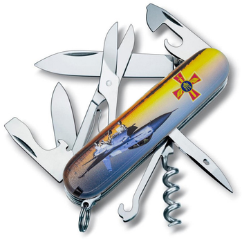 Складной нож Victorinox CLIMBER ARMY Самолет + Эмблема ВС ВСУ 1.3703.3.W3040p