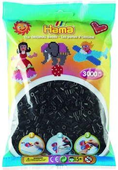 Термомозаика Hama черные бусины 3000шт (HM-201-18)