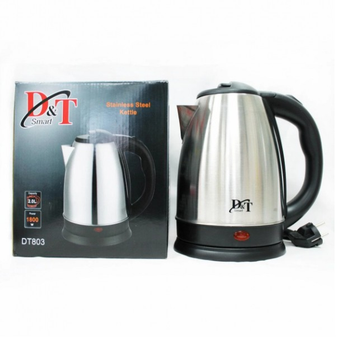 Чайник электрический металлический D&T DT-803 1800W 2 л Silver