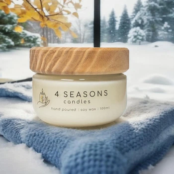Соевая ароматическая свеча Sweater Weather, 100 мл, хлопковый фитиль, ручная работа, 21ч