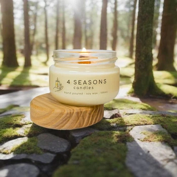 Соевая ароматическая свеча Oakmoss and Amber, 100 мл, хлопковый фитиль, ручная работа, 21ч
