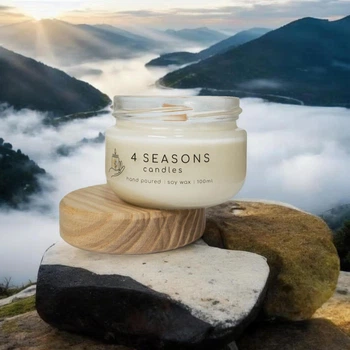 Соевая ароматическая свеча Mountain Mist, 100 мл, хлопковый фитиль, ручная работа, 21ч
