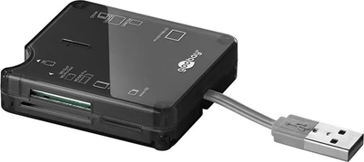 Картрідер USB Goobay External All-In-One USB 2.0 Чорний 480 Мбіт/с 6 слотів для карток (2470424)