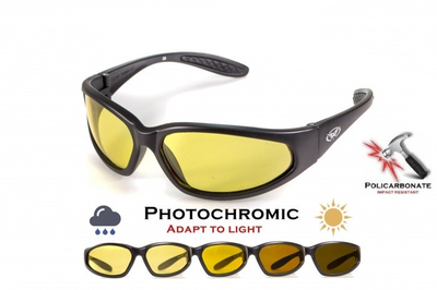 Очки защитные фотохромные Global Vision Hercules-1 Photochromic Желтые