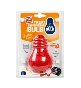 Іграшка для собак Collar GiGwi Bulb Rubber лампочка гумова червона для ласощів, M 11×7 см (4823089352978)