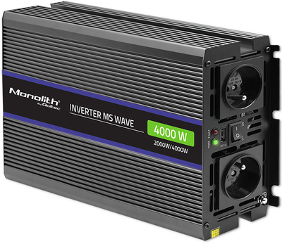 Автомобільний інвертор Qoltec Monolith 4000 MS Wave 2000 Вт/4000 Вт, 12 В на 230 В