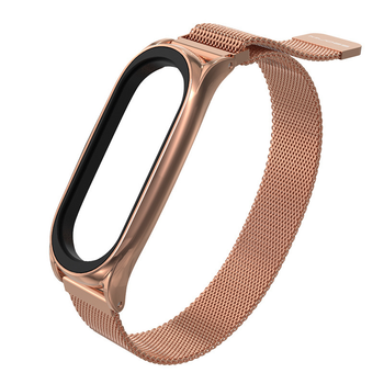 Ремінець металевий MiJobs Milanese Loop Magnet clasp для браслета Xiaomi Mi Band 3/4/5/6 Gold Rose (mrk2522)
