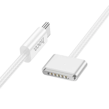 Кабель MagSafe 3 на Type-C для зарядки MacBook HOCO Stone magnetic charging cable (140W, 2m, магнитный). White