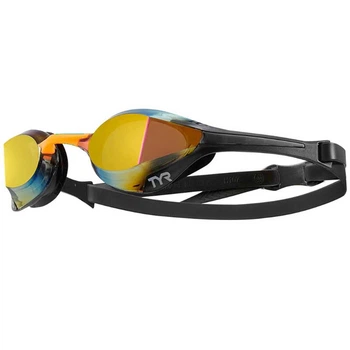 Очки для плавания TYR Tracer-X Elite Mirrored Racing, Gold/Orange (LGTRXELM-756)