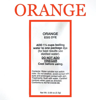 Аніліновий барвник в білому паперовому пакеті для писанок "orange" помаранчевий