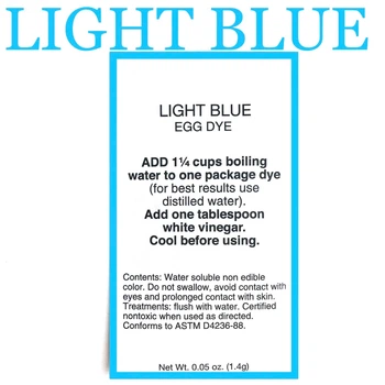 Аніліновий барвник в білому паперовому пакеті для писанок "light blue" блакитний
