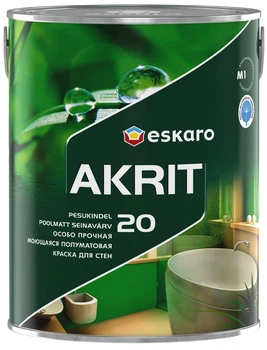 Краска для стен и потолков Aura Akrit 20 полуглянцевая моющаяся Белая 2,85 л