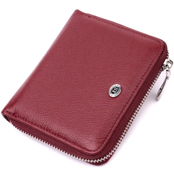 Портмоне для женщин из натуральной кожи с монетницей ST Leather бордового цвета (bg194fash87)