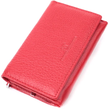 Кожаный женский кошелек ST Leather с монетницей и магнитной застежкой Красный (bg224fash90)