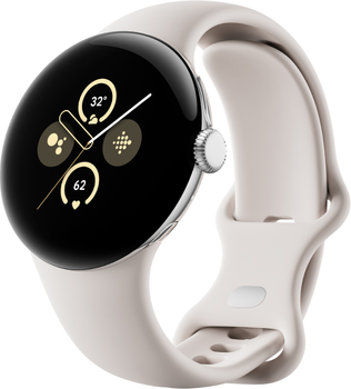 Смарт-часы Google Pixel Watch 2 Polished Silver Aluminum Case/Porcelain Active Band