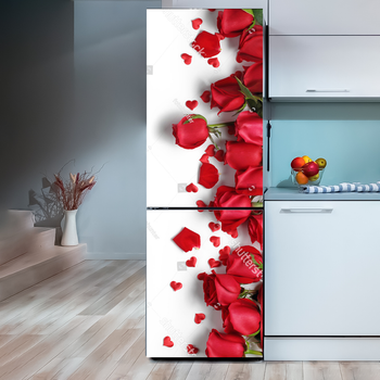 Самоклеящаяся виниловая наклейка на холодильник Decor-oboi Красная Роза 65*185 см