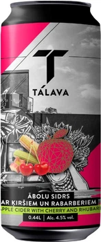 Сидр Talavas Sidrs Apple Cider Semisweet with Cherry & Rubarb 4.5% 0.44 л (8000020232941)