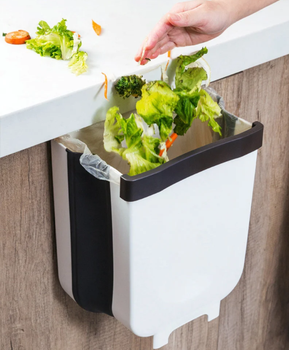 Складаний контейнер для сміття на двері Kitchen Wet garbage FLEXIBLE BIN розкладний білий