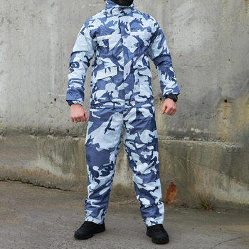 Чоловічий зимовий маскувальний костюм / Вологозахищена куртка + штани світлий мультикам розмір XL 185
