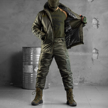 Зимний костюм "Leader" OMNI-HEAT на синтепоне / Комплект куртка + брюки олива размер M