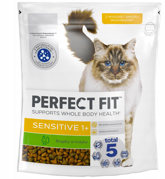 Sucha karma dla kotów z nadwrażliwością pokarmową Perfect Fit Sensitive z indykiem 750 g (4008429088735)