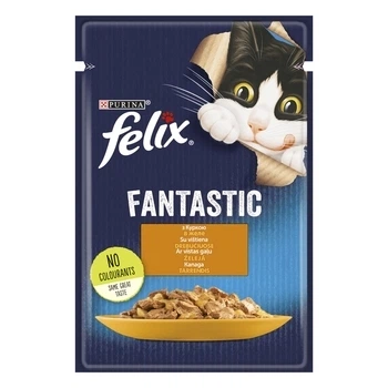 Консервований корм Purina Felix Fantastic з куркою в желе 85 г (7613039788097) x26 шт.