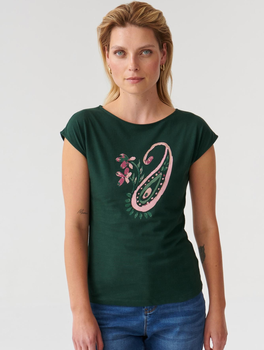 Koszulka damska bawełniana Tatuum Amanda 4 T2318.112 L Zielona (5900142286254)