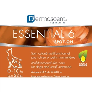 Засоби для догляду Dermoscent Essential 6 spot-on Краплі на холку для собак вагою до 10 кг 4 пипетки (21501)