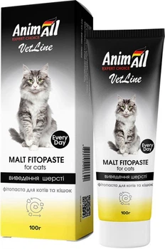 Вітаміни та добавки AnimAll VetLine Фітопаста для виведення шерсті для котів 100 г (150570)