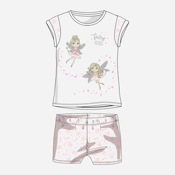 Дитяча літня піжама для дівчинки Chicco 09035343000000 92 см Білий/Рожевий (8059609086108)