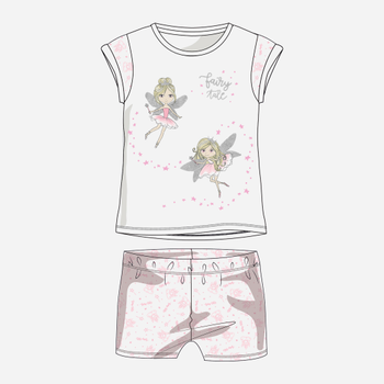 Дитяча літня піжама для дівчинки Chicco 09035343000000 98 см Білий/Рожевий (8059609086122)