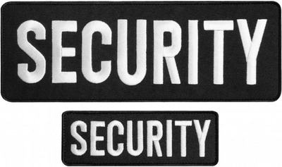 Набір шевронів з липучкою IDEIA Security Охорона 9 х 25 та 4.5 х 12.5 см вишитий патч 2 шт. (4820182651137)