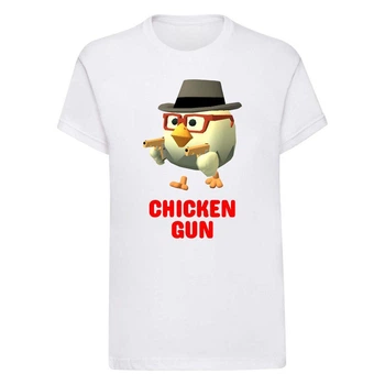 Футболка дитяча біла з принтом Chicken Gun Чікен ган DM-2018 122 см