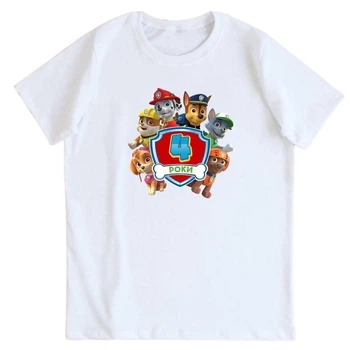 Футболка детская белая с принтом Щенячий патруль 4 роки Paw Patrol DM-2014 110 см