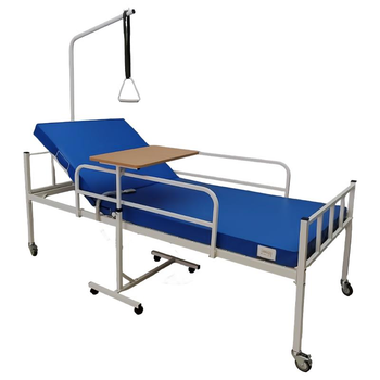 Ліжко медичне функціональне Riberg АНО-11-02 з електроприводом із матрацом бічними поручнями приліжковим столиком і приліжковою трапецією