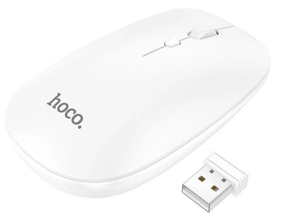 Беспроводная двухрежимная мышь Hoco GM15 (2.4G/BT Bluetooth 3.0+5.2) белая
