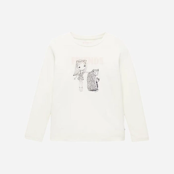 Dziecięca koszulka z długim rękawem dla dziewczynki Tom Tailor 1039223 128-134 cm Biała (4067261470627)