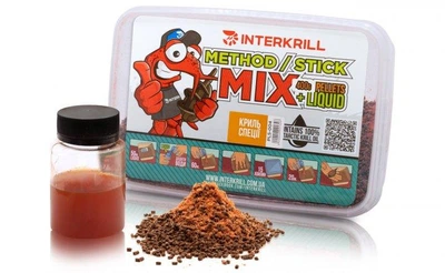 Флет Пеллетс Інтеркіль "METHOD/STICK MIX", 400 г+ (Ліквід Кріль-Спеції, 50г),PLS-004
