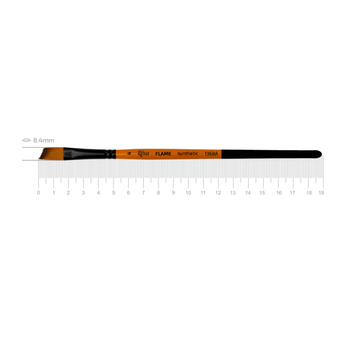 Кисть синтетика угловая Rosa Flame 1368А №4 короткая ручка