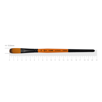 Кисть синтетика овальная Rosa Flame 1368FR №14 короткая ручка