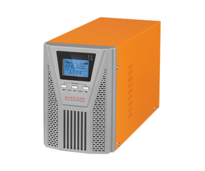 ДБЖ з правильною синусоїдою ONLINE MAKELSAN PowerPack Se-1kVA-LCD, 1000VA (900Вт), 24В, Вбудована батарея 12V 7Ah х 2 шт, (336*144*214), 10.5кг, Q1