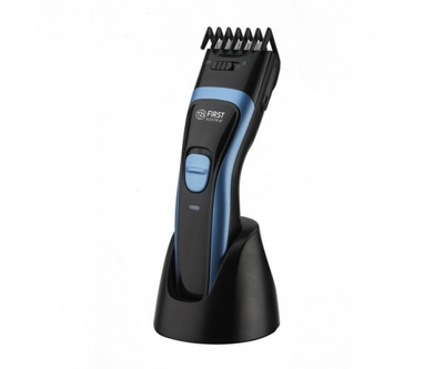 Машинка для стрижки First FA-5676-5, Black/Blue, 15W, живлення від мережі/акумулятор, 1 насадка, довжина лез, що регулюється, щіточка для чищення, масло
