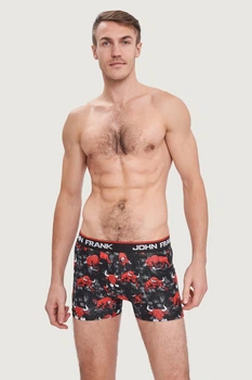 Трусы боксеры John Frank 52(XL) Чёрный микс (Bulls) (75970)
