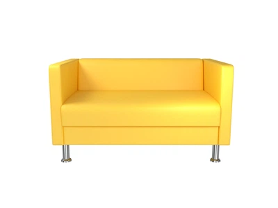 Бонго, двомісний, жовтий 1300x550x740 шкірозамінник. Для школи, лікарні, приймальні, зони очікування, магазина