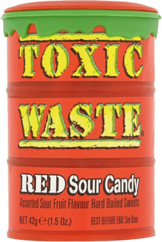 Жувальні цукерки Toxic Waste Червона бочка 42 г (5060045059994)